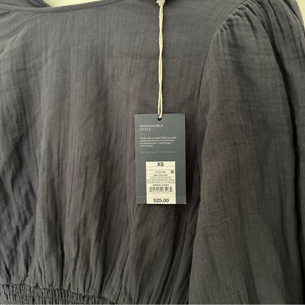NWT- Universal Thread Womens A Line‎ Dress Gray Ombre Keyhole Back Long Sleeve - Picture 4 of 9